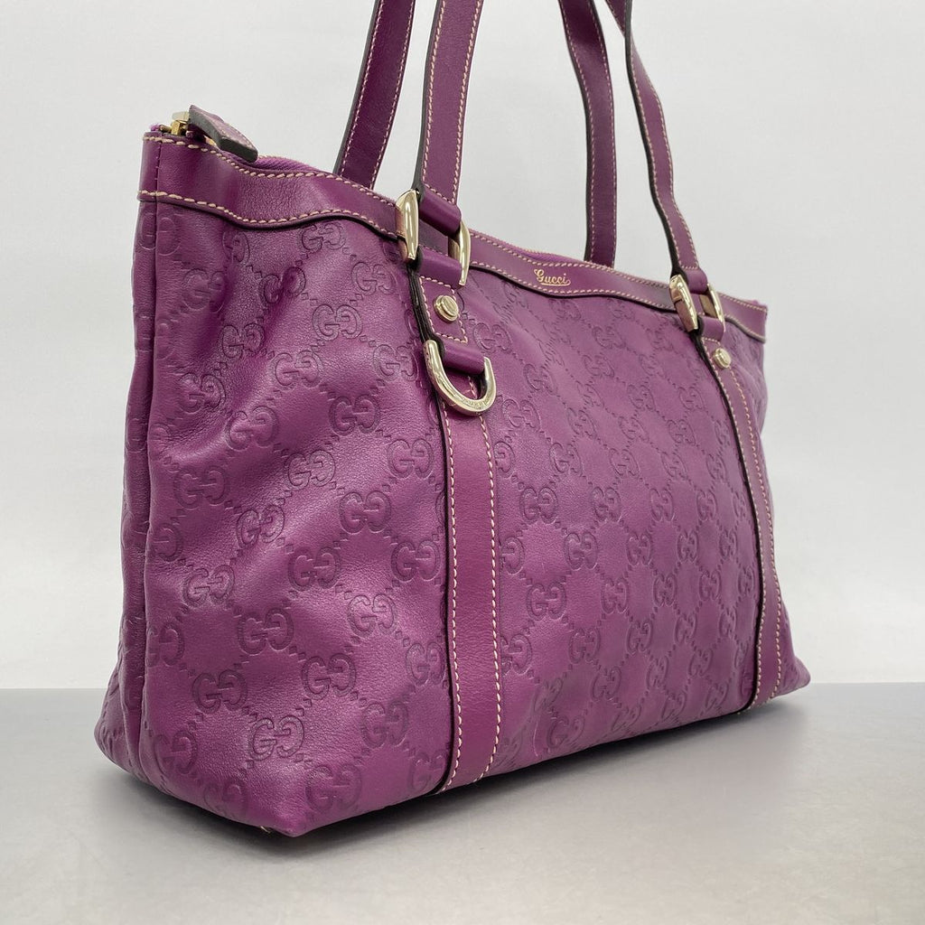 Gucci Tote Bag Guccissima Leather Purple Champagne Gold — view 2