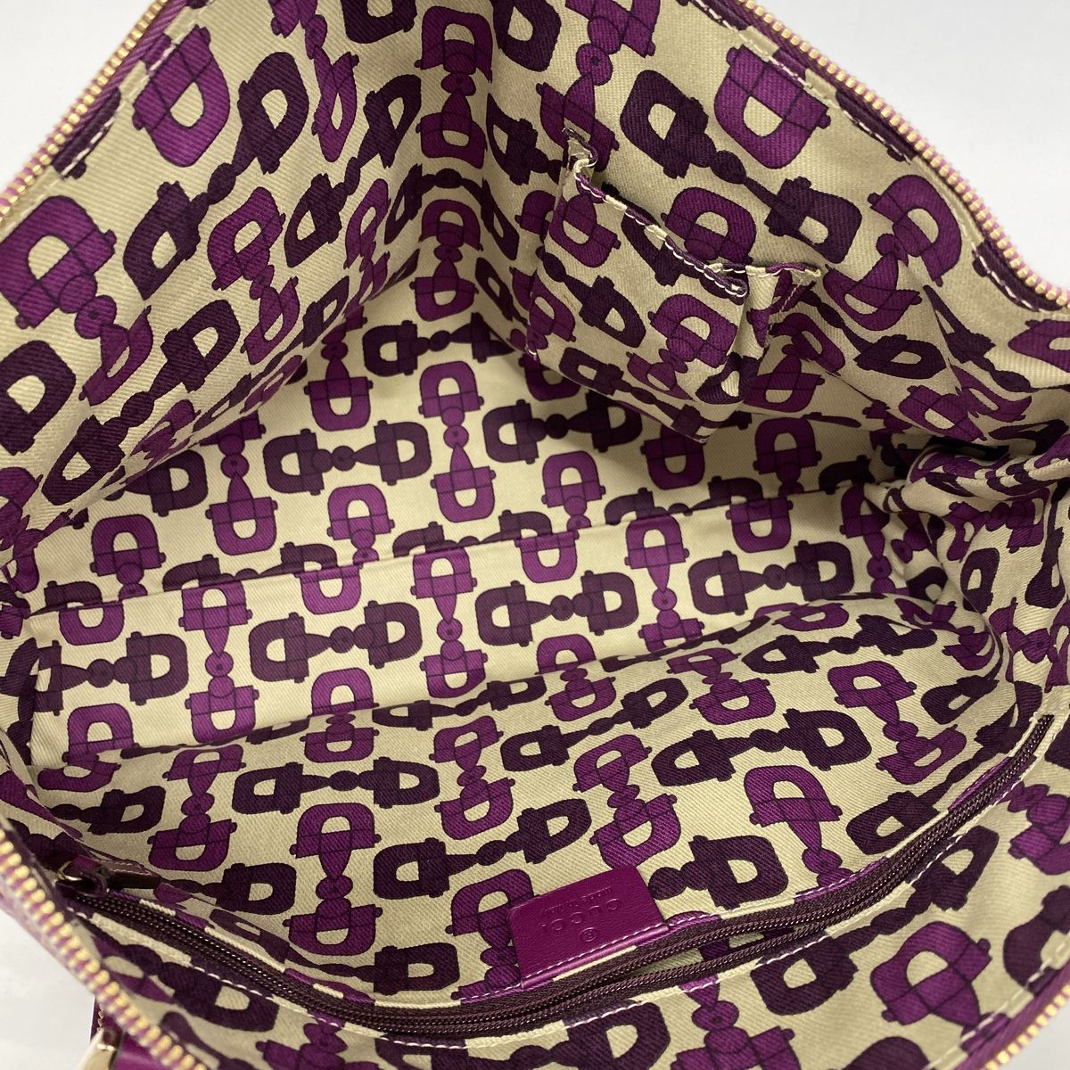 Gucci Tote Bag Guccissima Leather Purple Champagne Gold — view 4