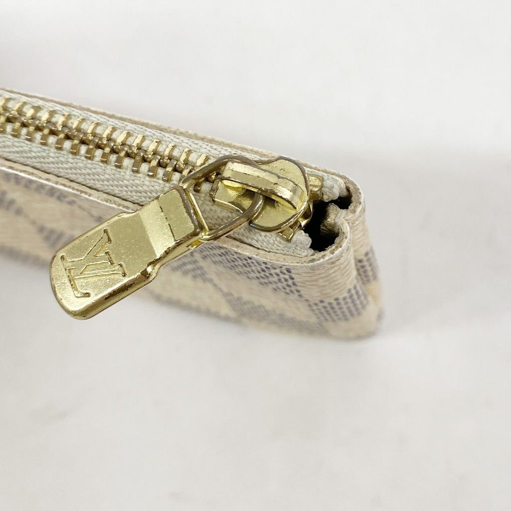 Louis Vuitton Coin Purse Damier Azur Pochette Cles White — view 6