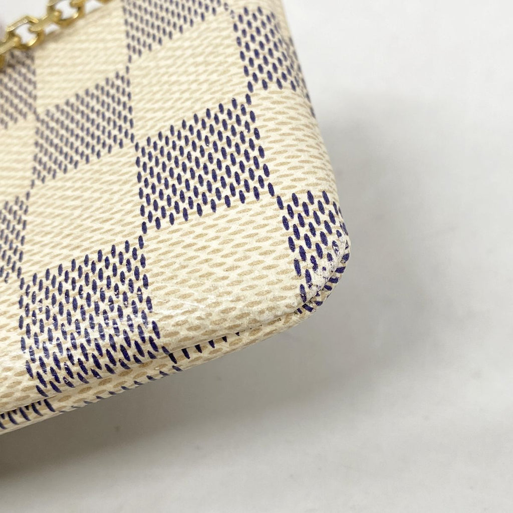Louis Vuitton Coin Purse Damier Azur Pochette Cles White — view 5