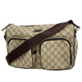 Gucci Shoulder Bag GG Supreme Brown Champagne Gold