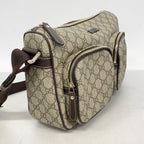 Gucci Shoulder Bag GG Supreme Brown Champagne Gold — view 2