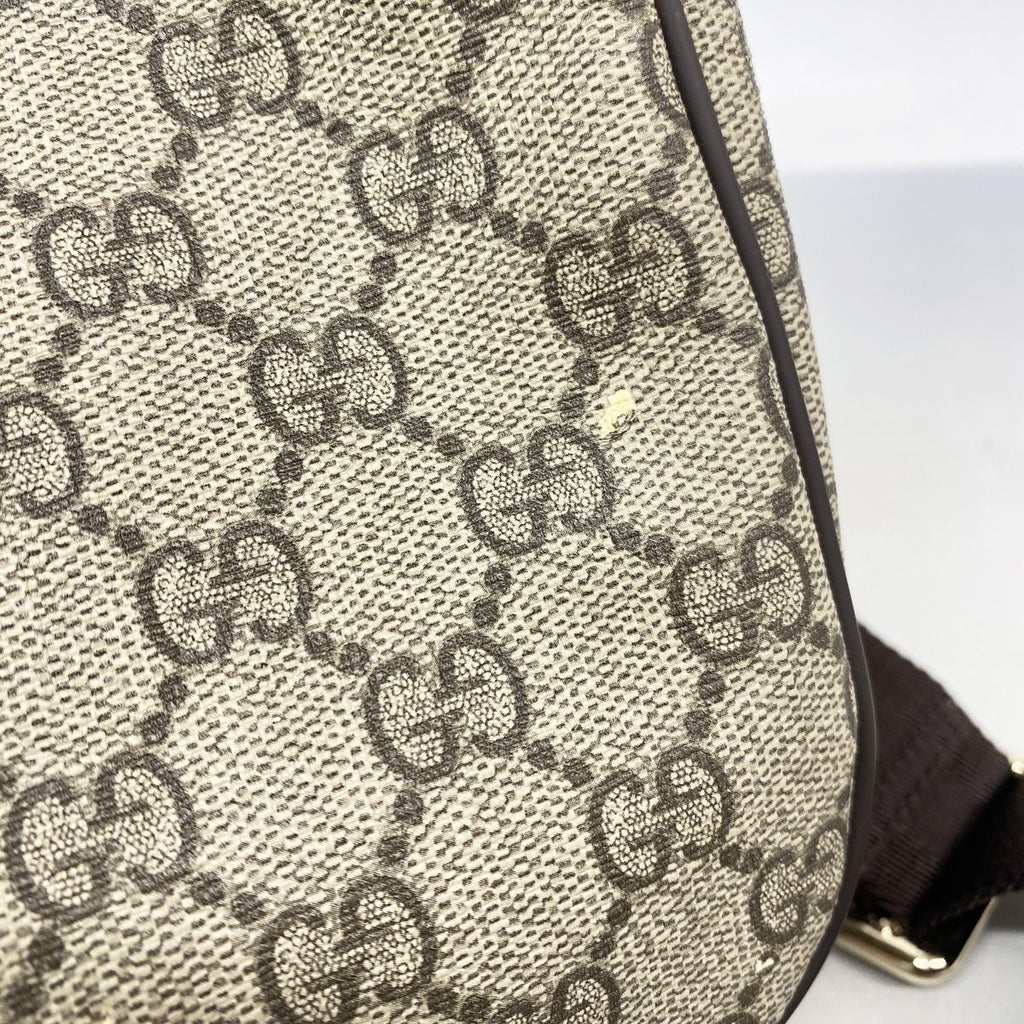 Gucci Shoulder Bag GG Supreme Brown Champagne Gold — view 8