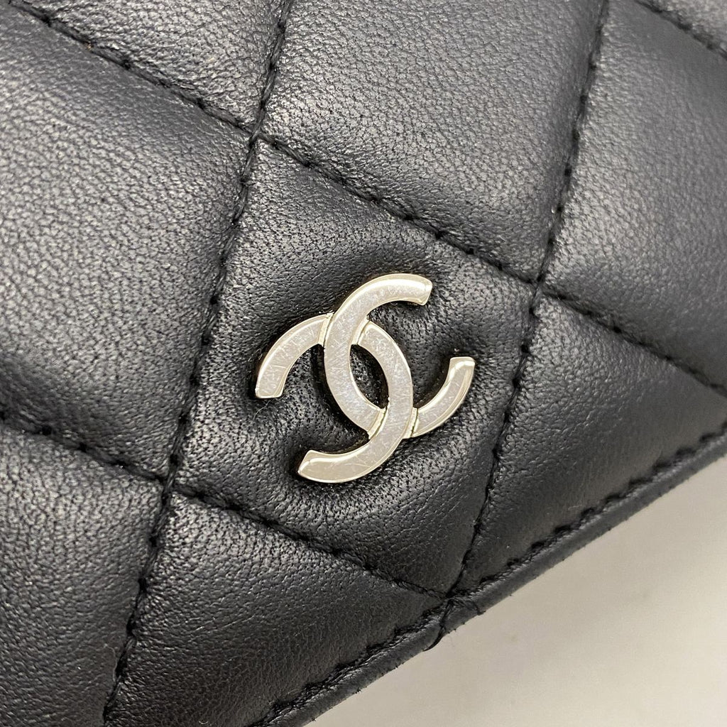 Chanel Wallet Quilted Lambskin Black Silver — view 8