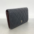 Chanel Wallet Quilted Lambskin Black Silver — view 2