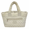 Chanel Tote Bag Coco Cocoon Nylon Gray Silver