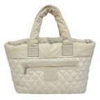 Chanel Tote Bag Coco Cocoon Nylon Gray Silver