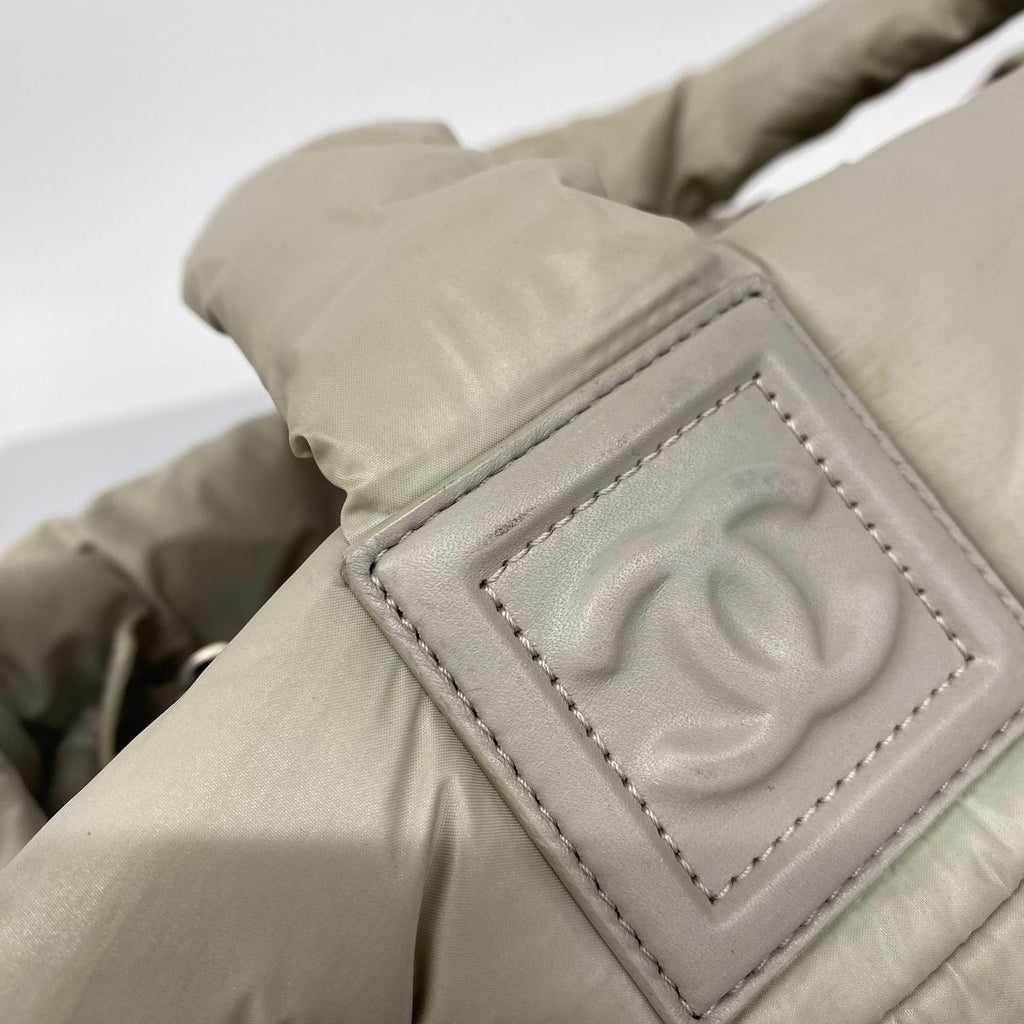 Chanel Tote Bag Coco Cocoon Nylon Gray Silver — view 7