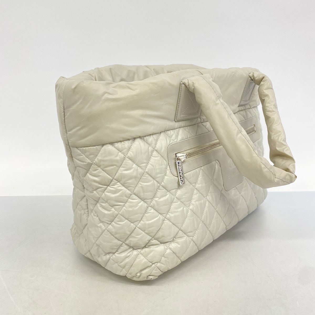 Chanel Tote Bag Coco Cocoon Nylon Gray Silver — view 2