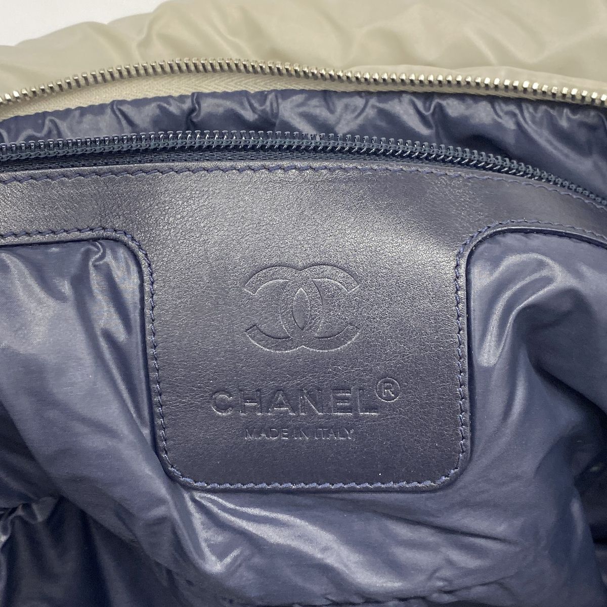 Chanel Tote Bag Coco Cocoon Nylon Gray Silver — view 5