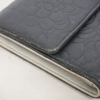 Chanel Trifold Wallet Camellia Lambskin Black Silver — view 6