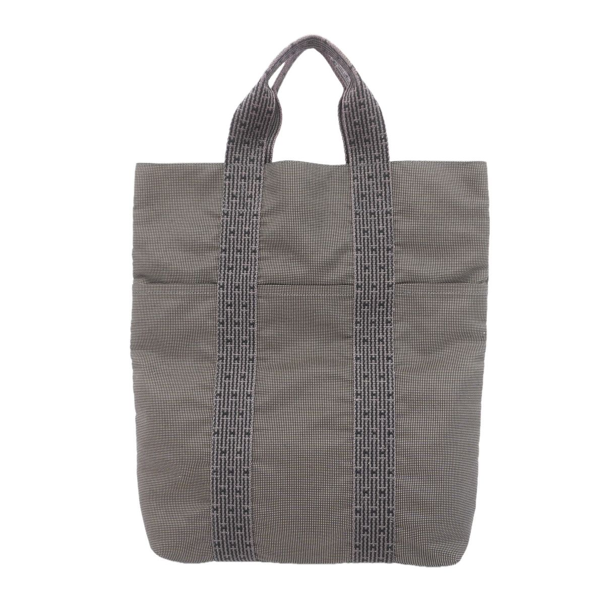 Hermes Tote Bag Her Line Cabas Nylon Gray Silver