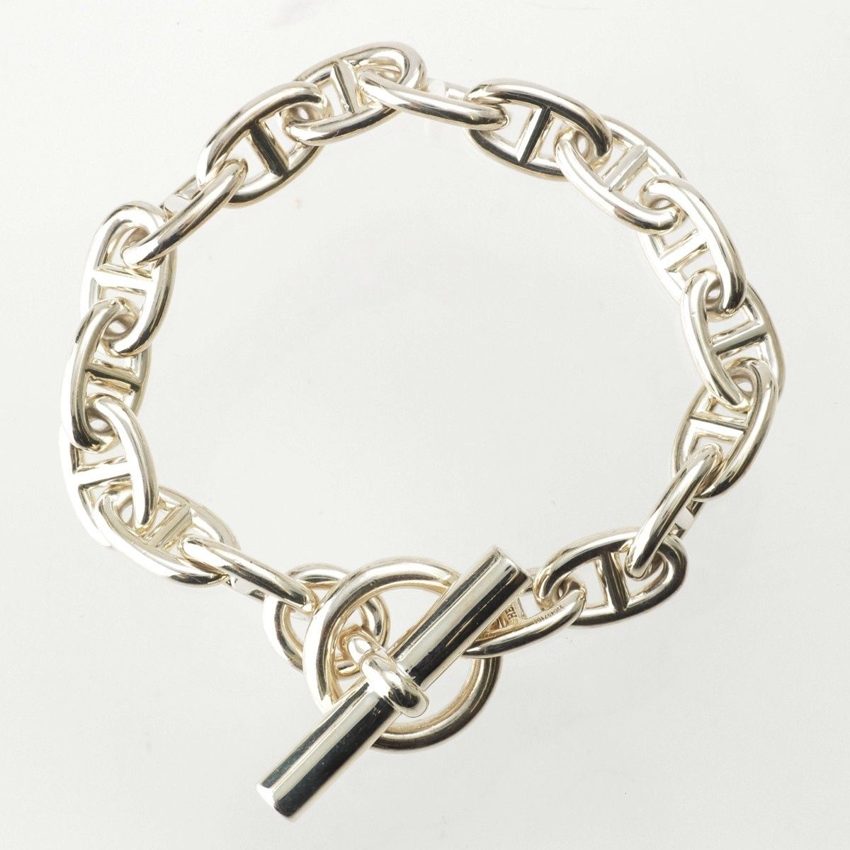 Hermes Chaine D'ancre MM 17 Links Bracelet Silver 18