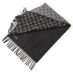 Louis Vuitton Echarpe Monogram Gradient Cashmere Wool Scarf Black Gray — view 2