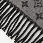 Louis Vuitton Echarpe Monogram Gradient Cashmere Wool Scarf Black Gray — view 3