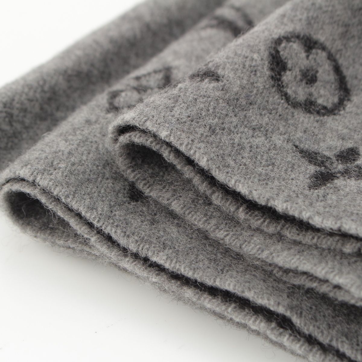 Louis Vuitton Echarpe Monogram Gradient Cashmere Wool Scarf Black Gray — view 7