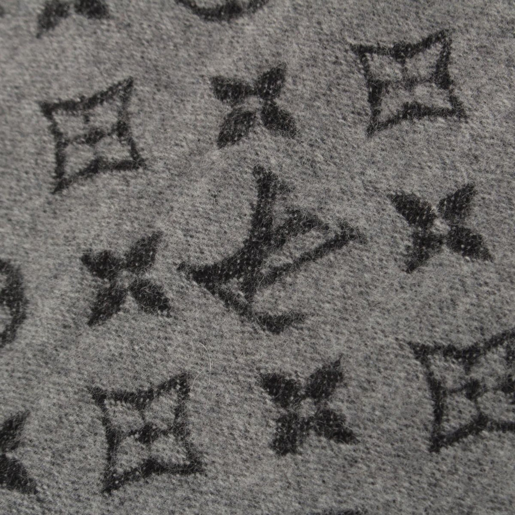 Louis Vuitton Echarpe Monogram Gradient Cashmere Wool Scarf Black Gray — view 4
