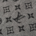 Louis Vuitton Echarpe Monogram Gradient Cashmere Wool Scarf Black Gray — view 4