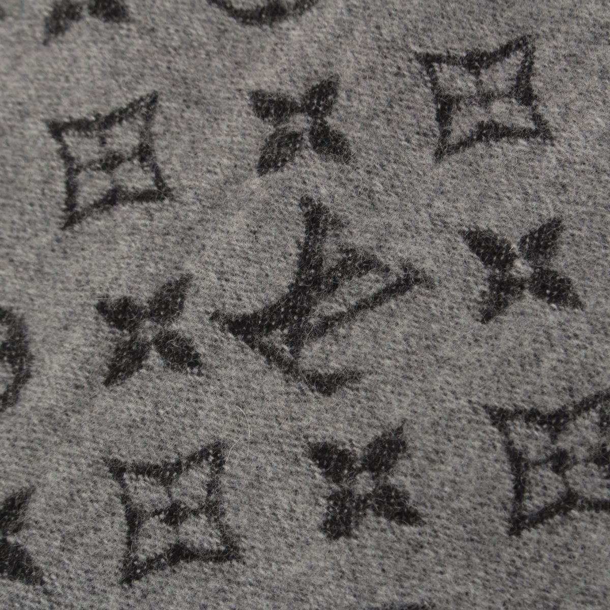 Louis Vuitton Echarpe Monogram Gradient Cashmere Wool Scarf Black Gray — view 4