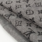 Louis Vuitton Echarpe Monogram Gradient Cashmere Wool Scarf Black Gray — view 6