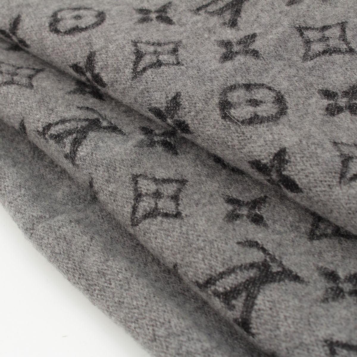 Louis Vuitton Echarpe Monogram Gradient Cashmere Wool Scarf Black Gray — view 6