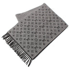 Louis Vuitton Echarpe Monogram Gradient Cashmere Wool Scarf Black Gray