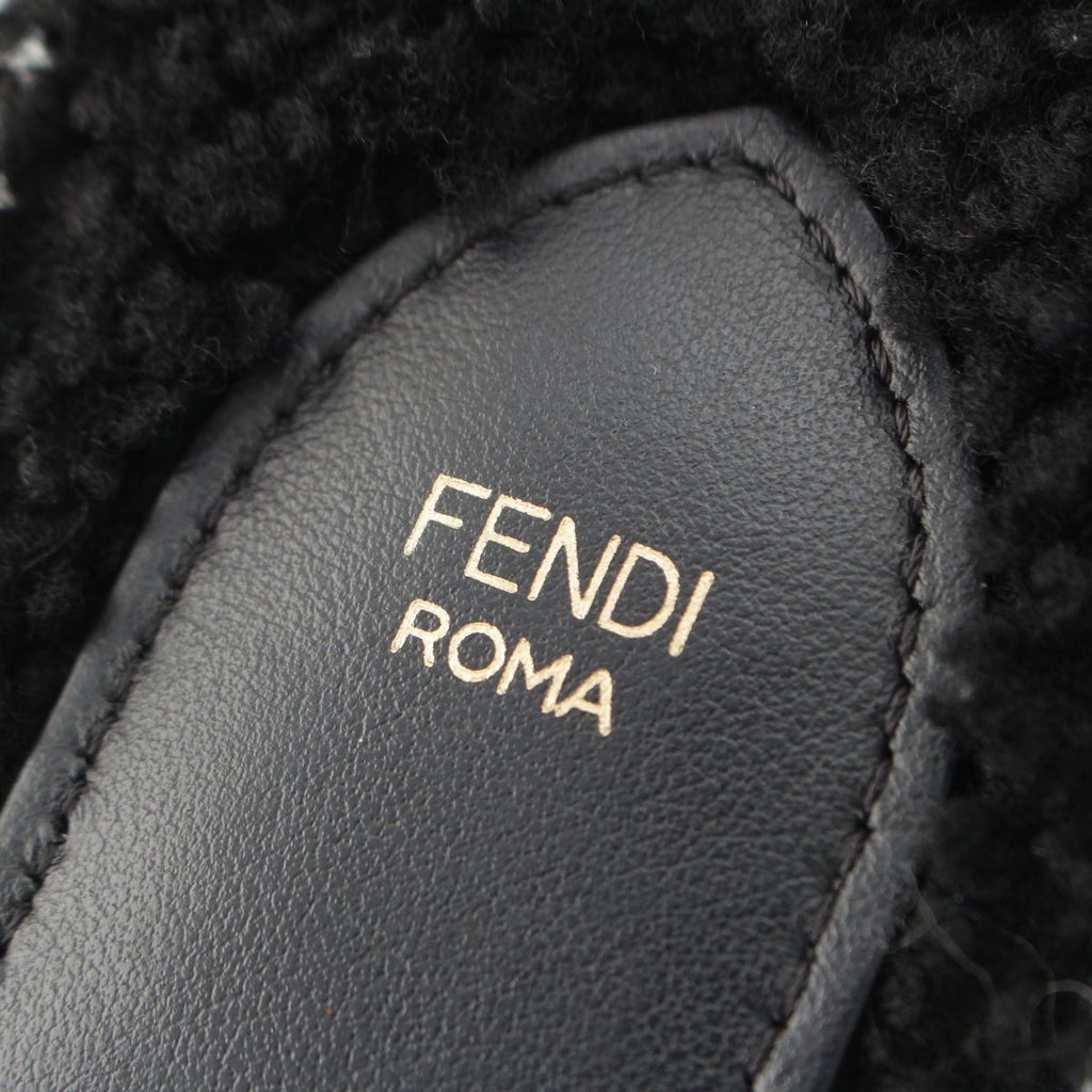 Fendi Strap You Canvas Fleece Shoulder Black White — view 4