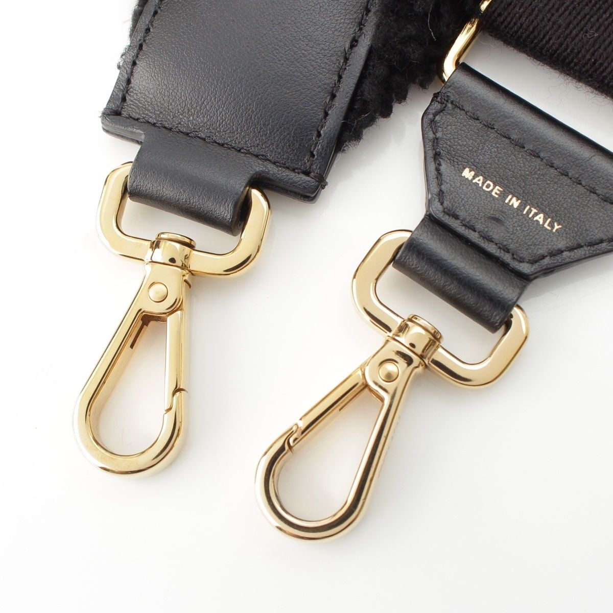 Fendi Strap You Canvas Fleece Shoulder Black White — view 5