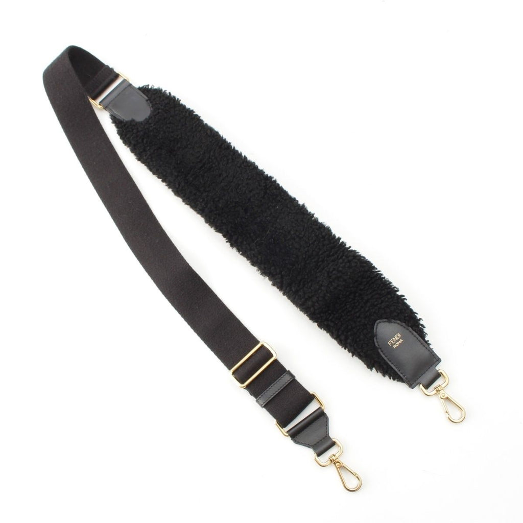 Fendi Strap You Canvas Fleece Shoulder Black White — view 2
