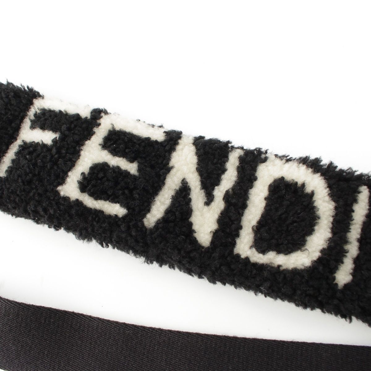 Fendi Strap You Canvas Fleece Shoulder Black White — view 3