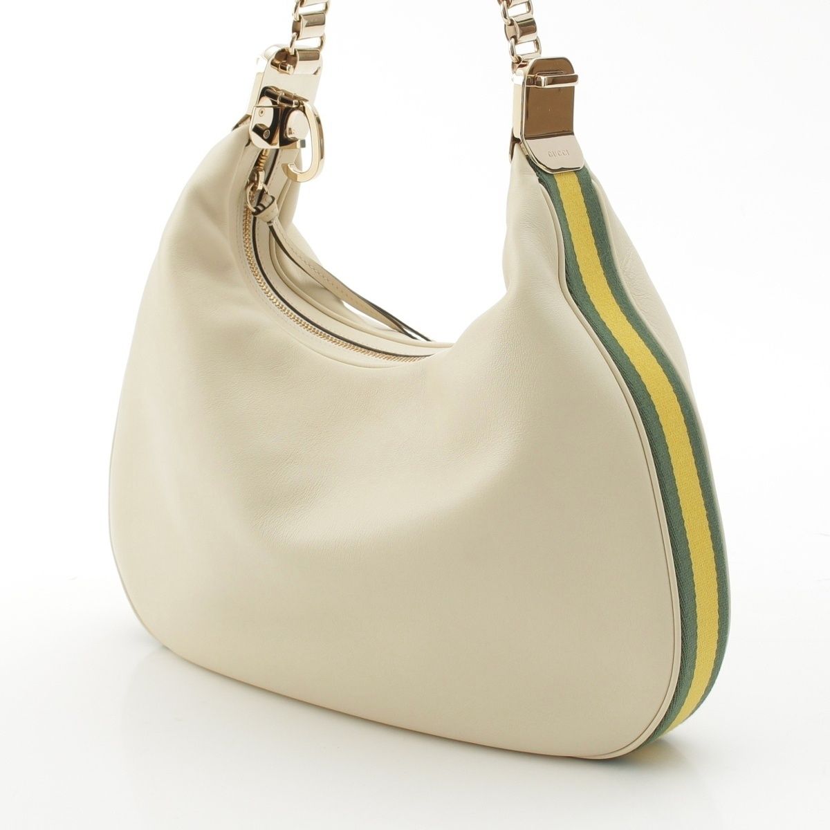 Gucci Attache Medium Leather 2-Way Shoulder Bag G with Replacement Strap White — view 3