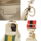 Gucci Attache Medium Leather 2-Way Shoulder Bag G with Replacement Strap White — view 8