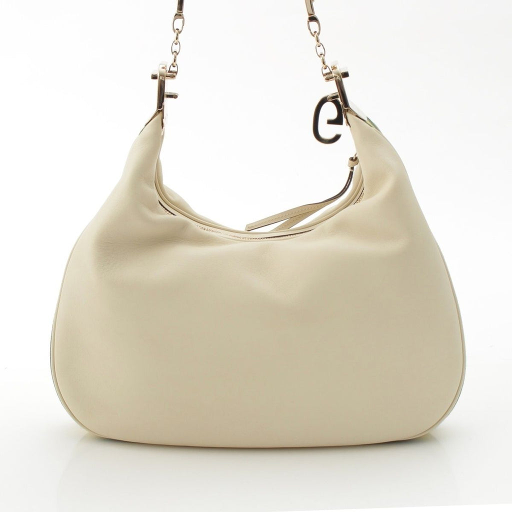 Gucci Attache Medium Leather 2-Way Shoulder Bag G with Replacement Strap White — view 5