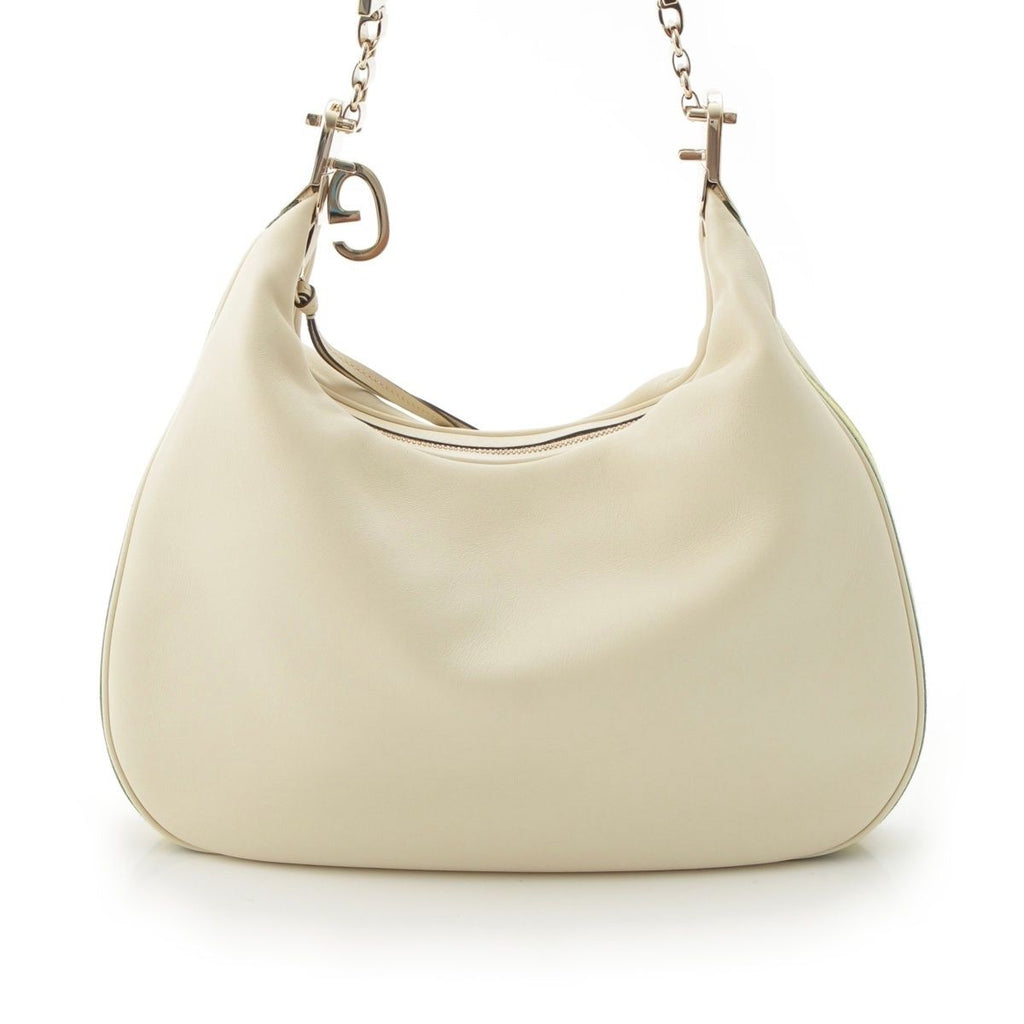Gucci Attache Medium Leather 2-Way Shoulder Bag G with Replacement Strap White — view 2