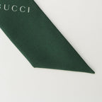 Gucci Yuko Higuchi Silk Neck Bow Scarf Logo Cat Green — view 6