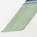 Gucci Yuko Higuchi Silk Neck Bow Scarf Logo Cat Green — view 7
