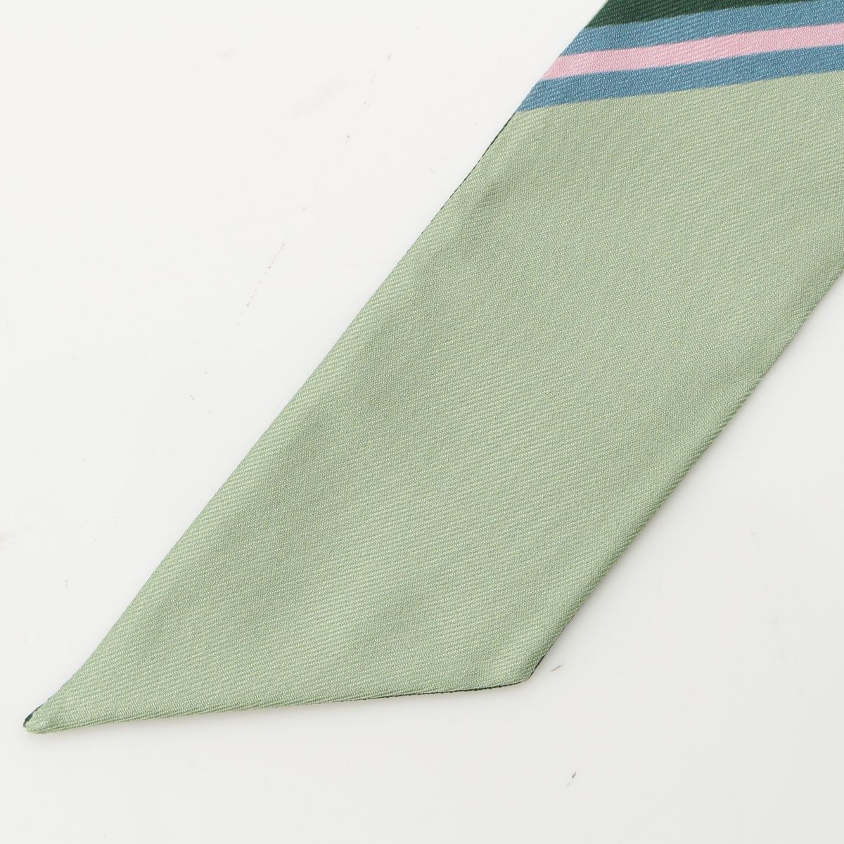 Gucci Yuko Higuchi Silk Neck Bow Scarf Logo Cat Green — view 7