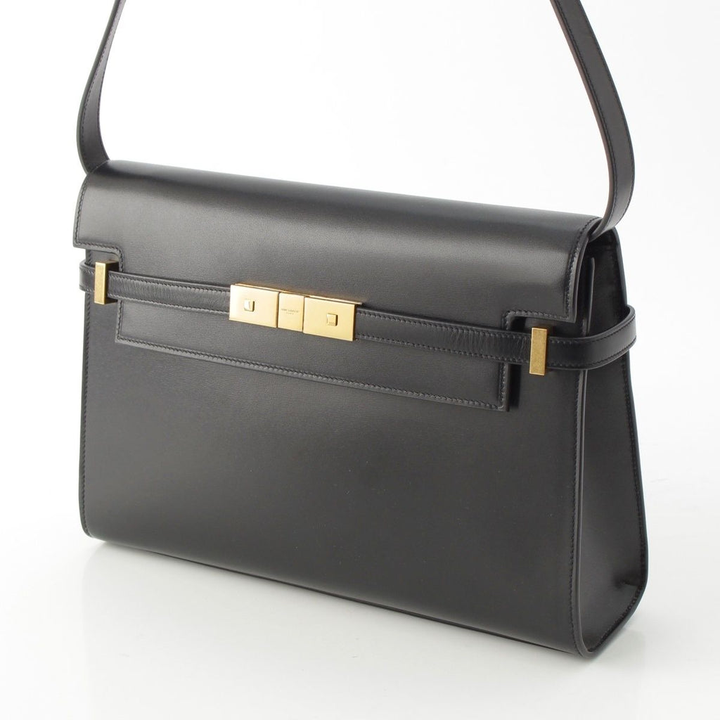 Saint Laurent Paris Manhattan Leather Shoulder Bag Black — view 3