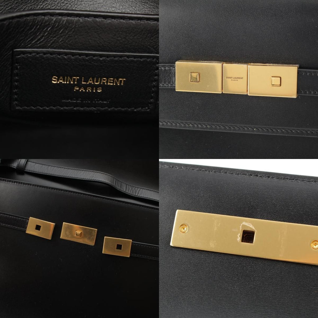 Saint Laurent Paris Manhattan Leather Shoulder Bag Black — view 8
