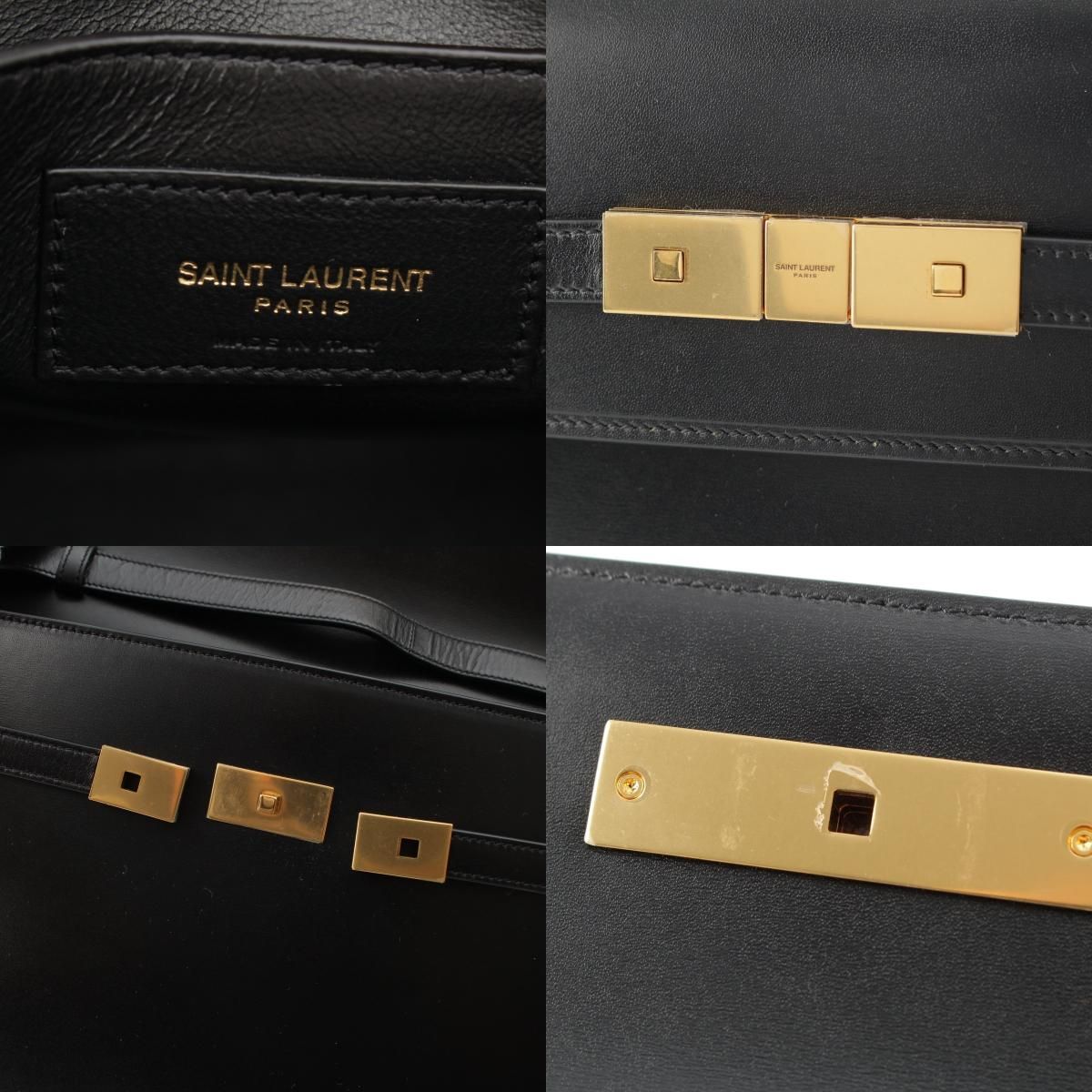 Saint Laurent Paris Manhattan Leather Shoulder Bag Black — view 8