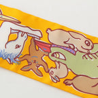 Hermes Twilly Silk Mille Et Un Lapins a Thousand and One Rabbit Scarf Yellow — view 6
