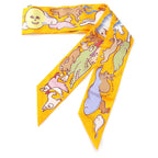 Hermes Twilly Silk Mille Et Un Lapins a Thousand and One Rabbit Scarf Yellow