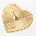 Chanel CC Logo Heart Earrings Black Gold — view 5