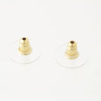 Chanel CC Logo Heart Earrings Black Gold — view 8