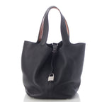 Hermes Picotin Lock GM Taurillon Clemence Tote Bag Black