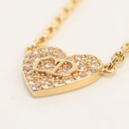 Dior Rhinestone Heart Necklace Metal — view 3