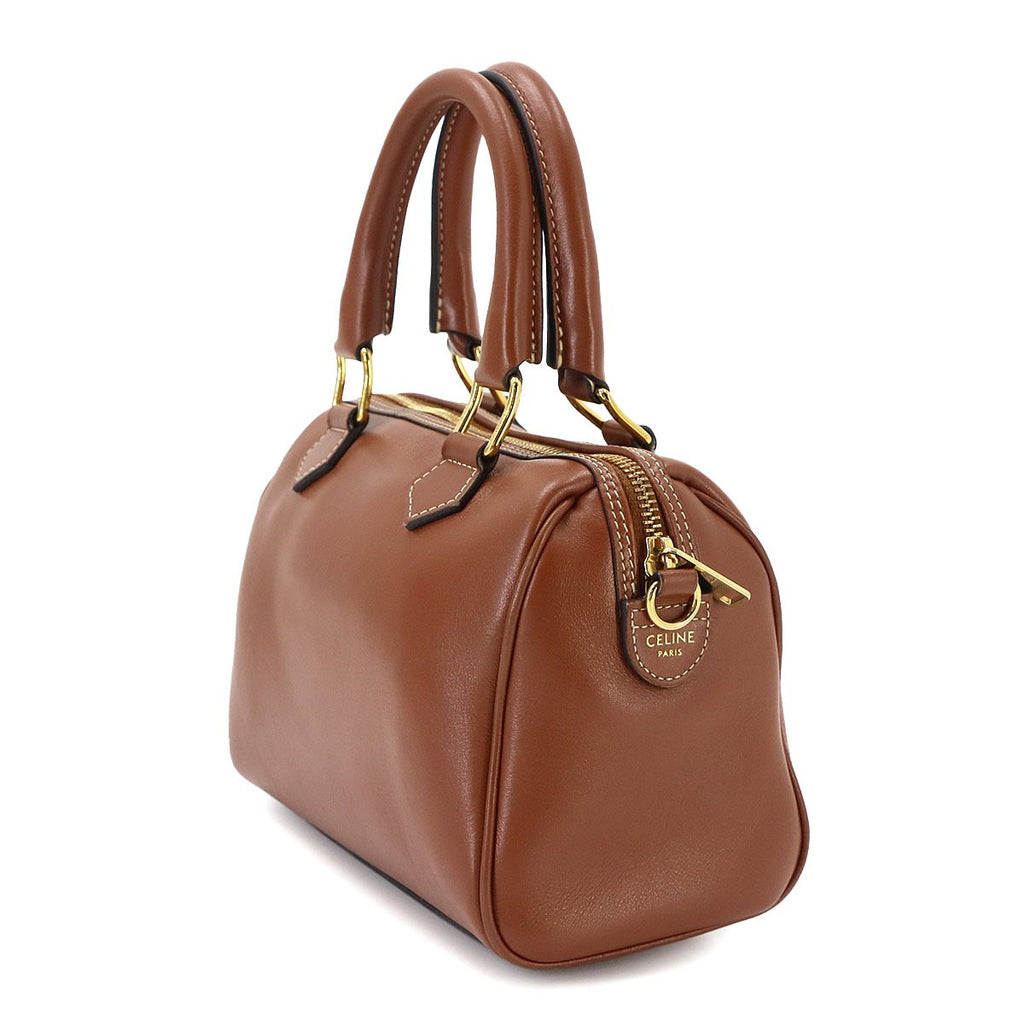 Celine Cuill Triomphe Small Boston 2-Way Bag Leather Brown — view 3