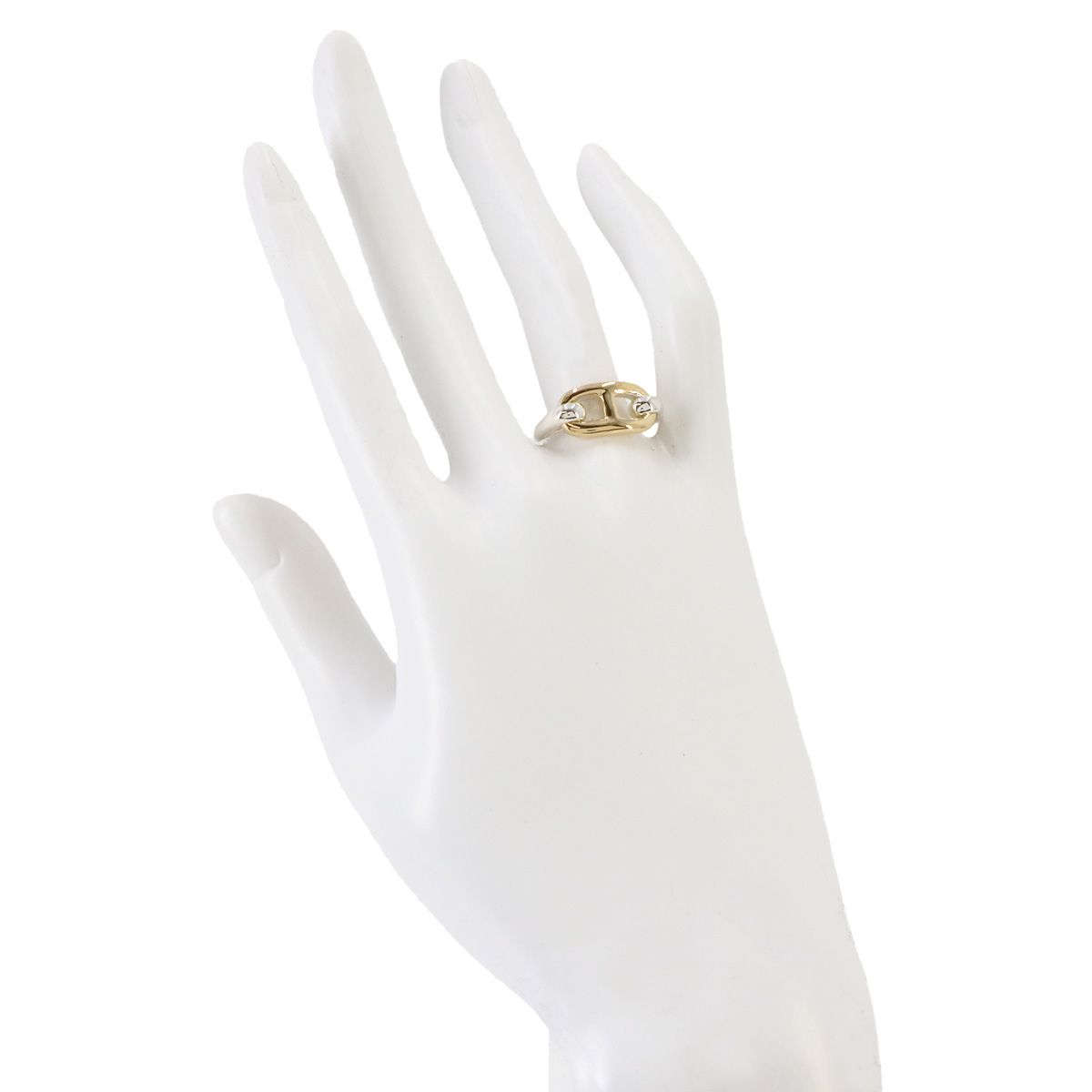 Hermes Chaine D'ancre Ring Silver Gold — view 6