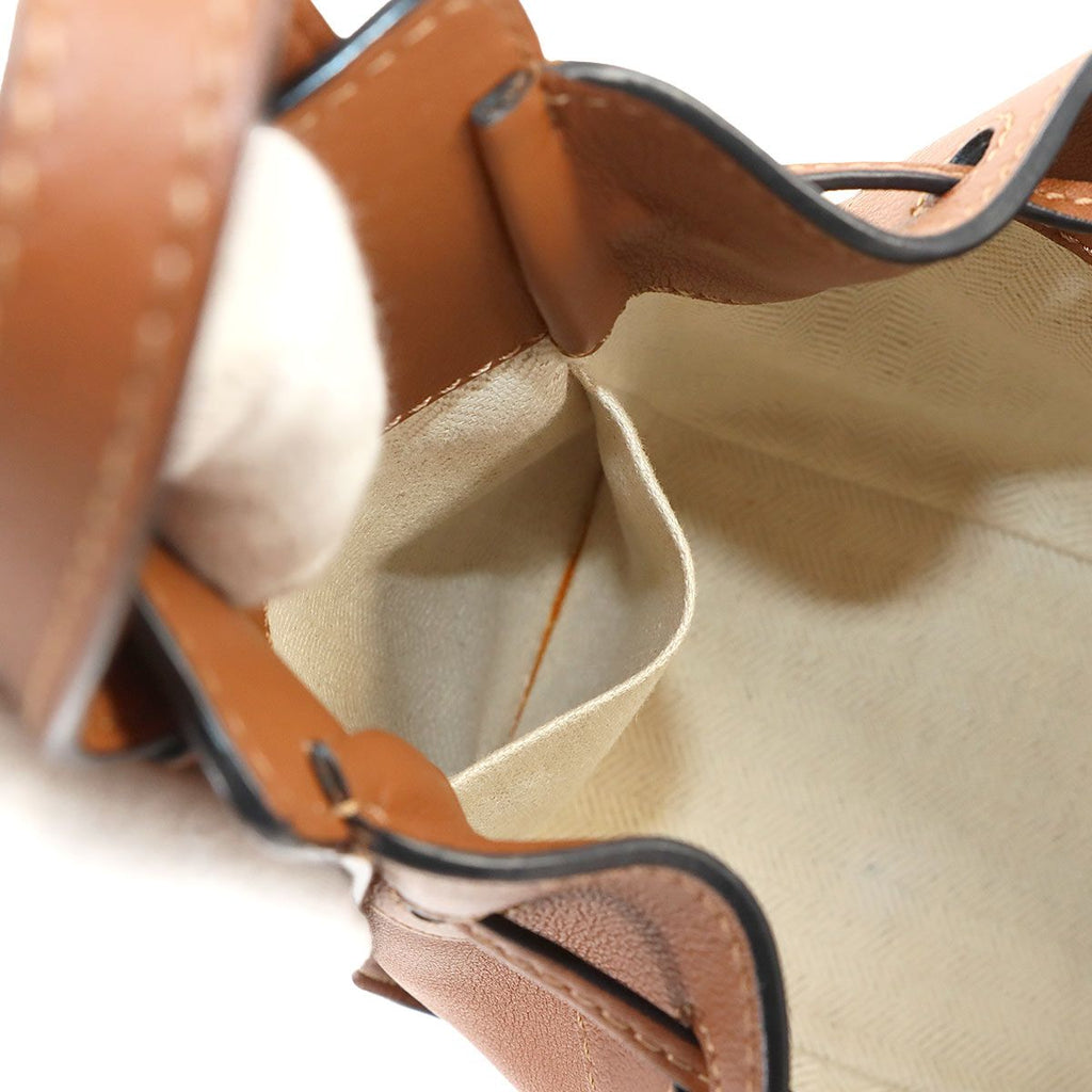 Loewe Hammock Drawstring Mini 2-Way Bag Leather Brown — view 8