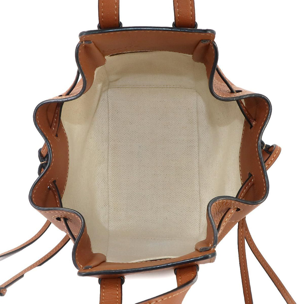 Loewe Hammock Drawstring Mini 2-Way Bag Leather Brown — view 6